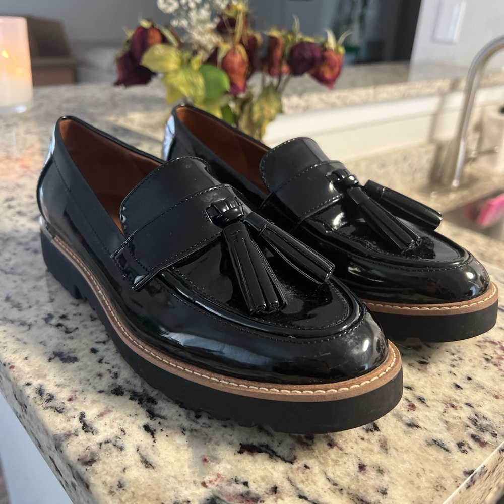 Franco Sarto Black Tassel Loafers